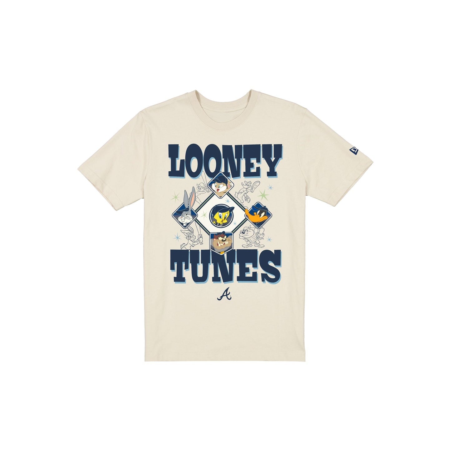 Atlanta Braves Looney Tunes Diamond Chrome White T-Shirt