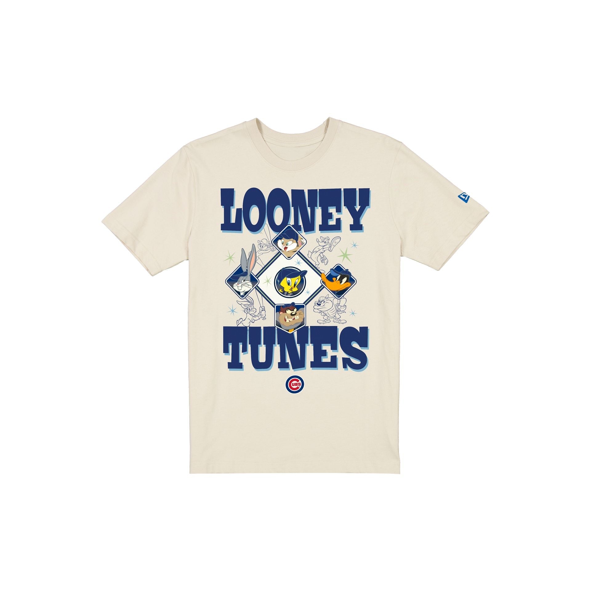 Chicago Cubs Looney Tunes Diamond Chrome White T-Shirt