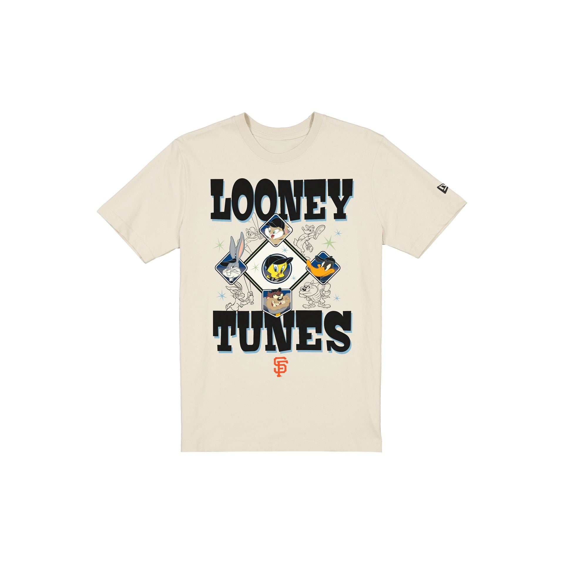 San Francisco Giants Looney Tunes Diamond Chrome White T-Shirt