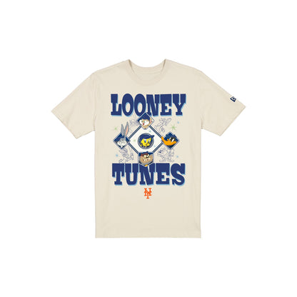New York Mets Looney Tunes Diamond Chrome White T-Shirt