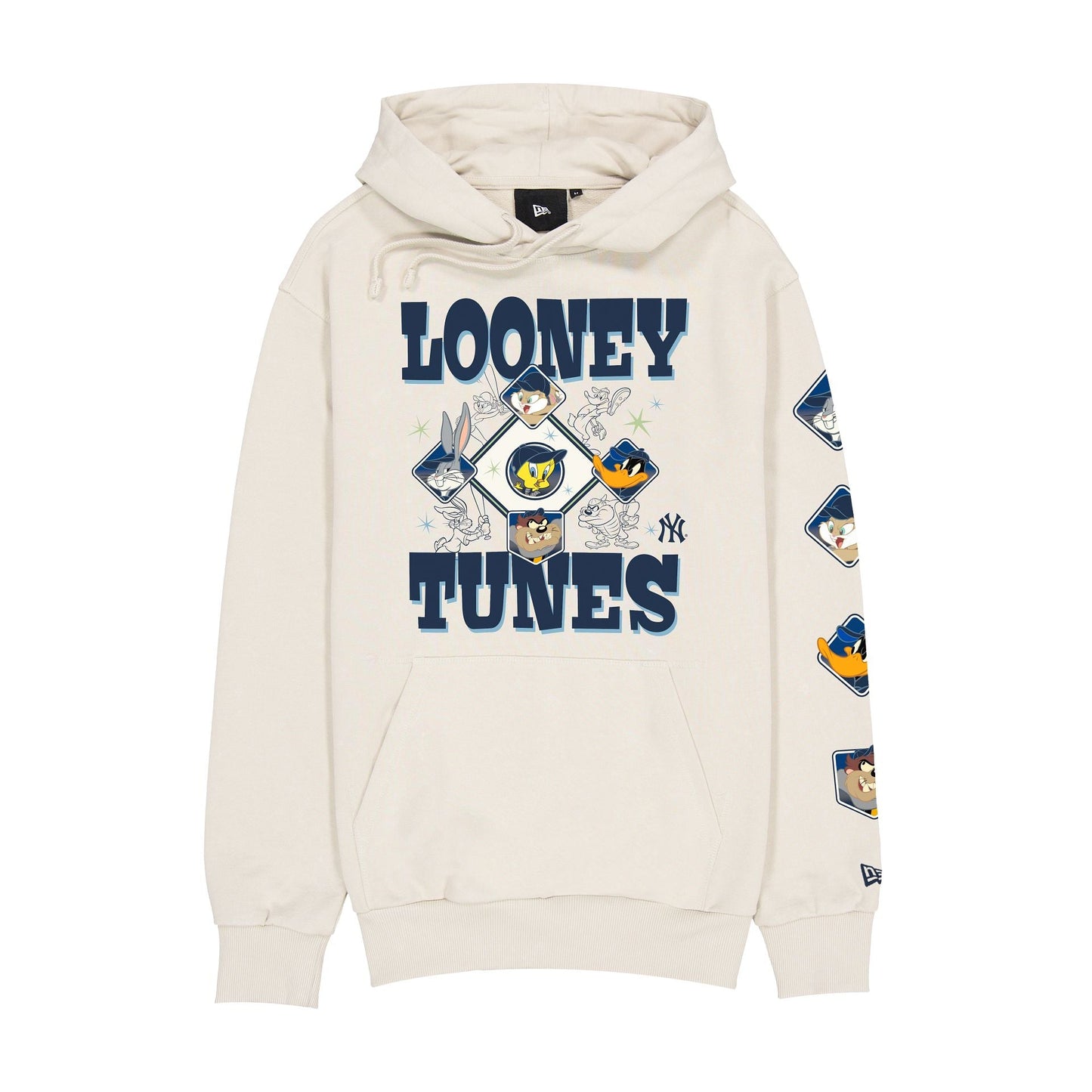 New York Yankees Looney Tunes Diamond Chrome White Hoodie