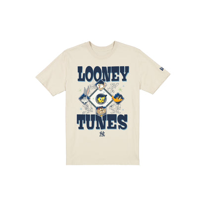 New York Yankees Looney Tunes Diamond Chrome White T-Shirt