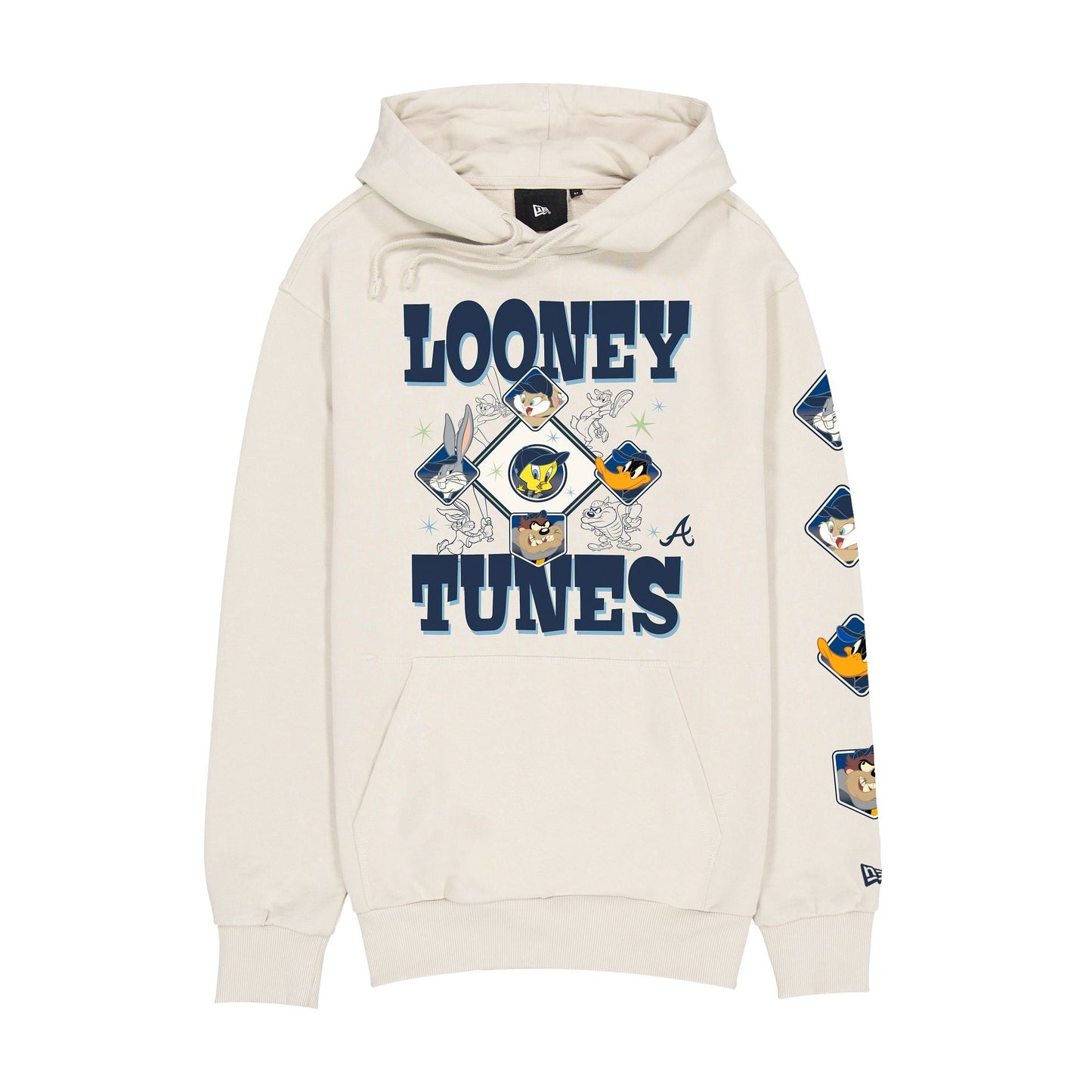 Atlanta Braves Looney Tunes Diamond Chrome White Hoodie