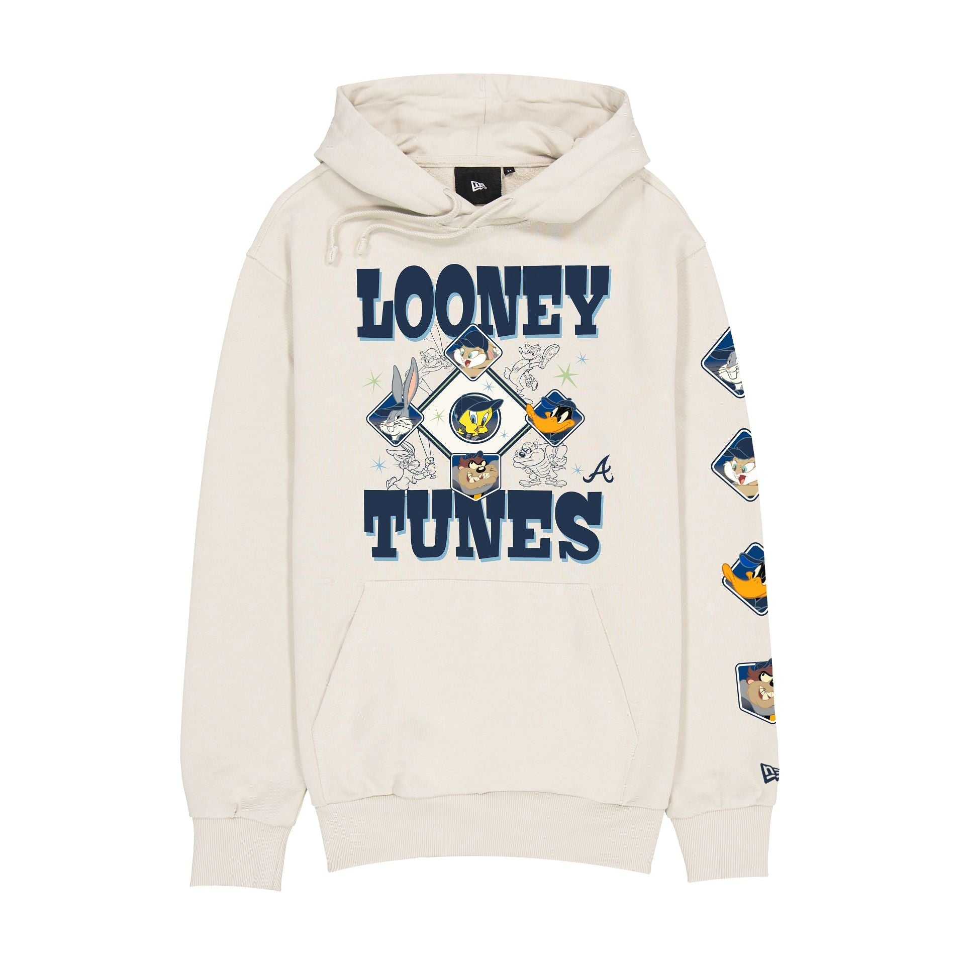 Atlanta Braves Looney Tunes Diamond Chrome White Hoodie