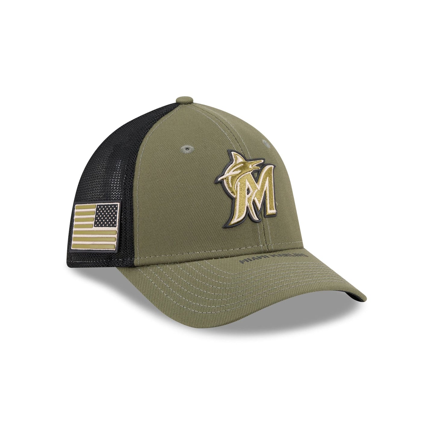 Miami Marlins Armed Forces Day 2026 39THIRTY M-Crown Stretch Fit Hat