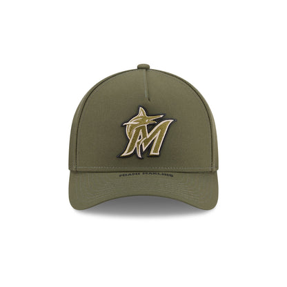 Miami Marlins Armed Forces Day 2026 9FORTY M-Crown A-Frame Snapback Hat