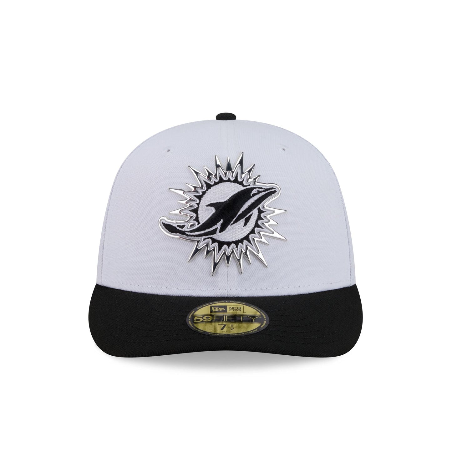 Miami Dolphins 2026 Draft Black and White 59FIFTY Fitted Hat