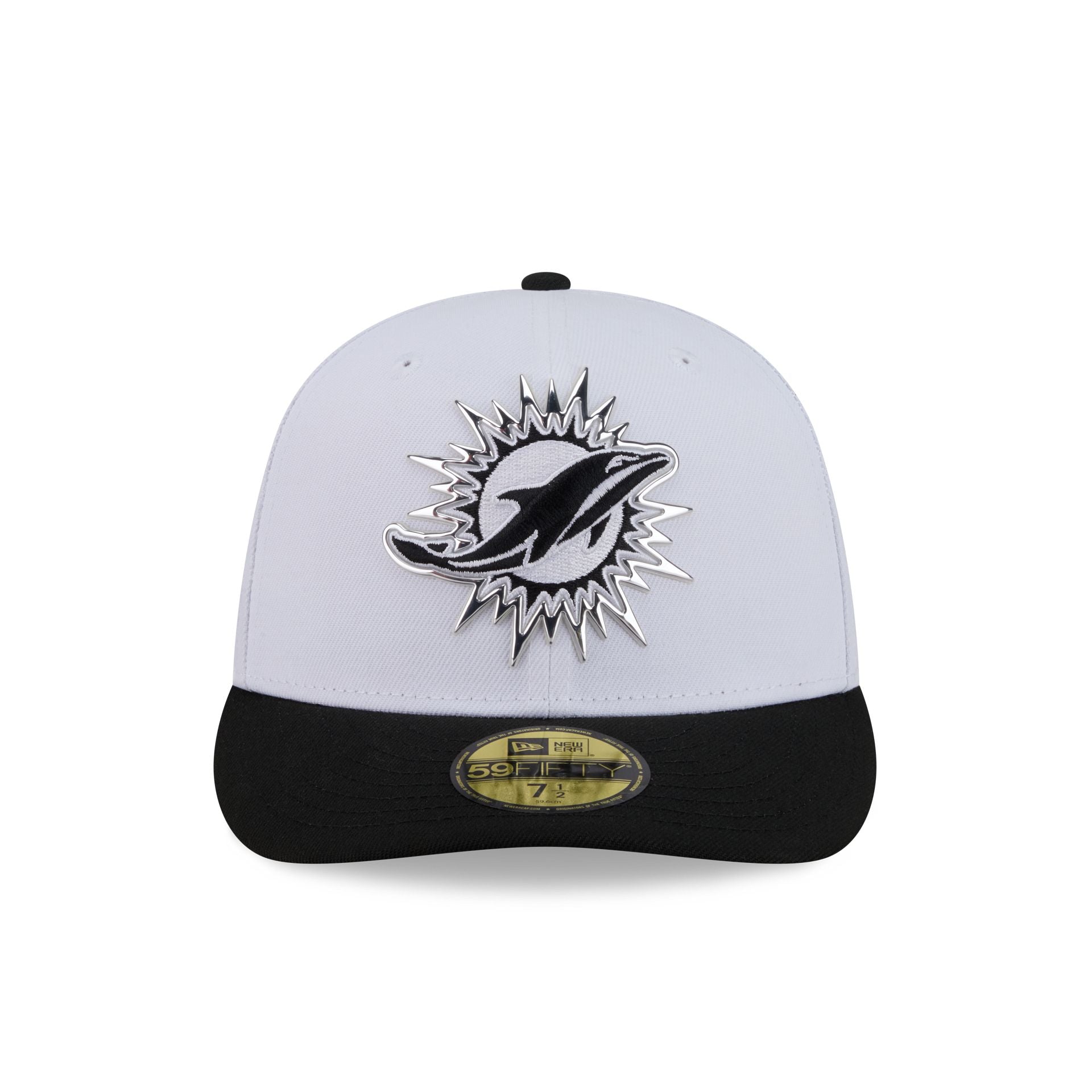 Miami Dolphins 2026 Draft Black and White 59FIFTY Fitted Hat
