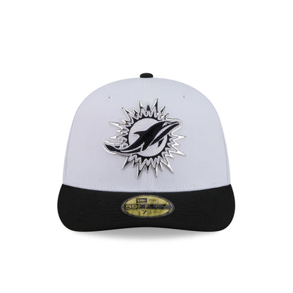 Miami Dolphins 2026 Draft Black and White 59FIFTY Fitted Hat