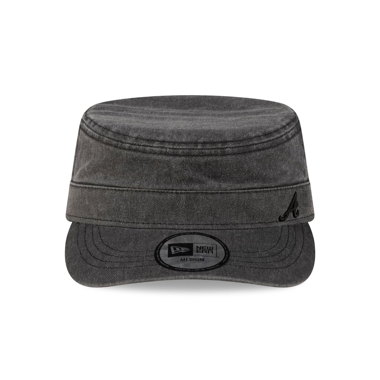 Atlanta Braves Pigment Dye Black Military Cap