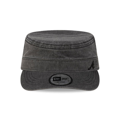 Atlanta Braves Pigment Dye Black Military Cap