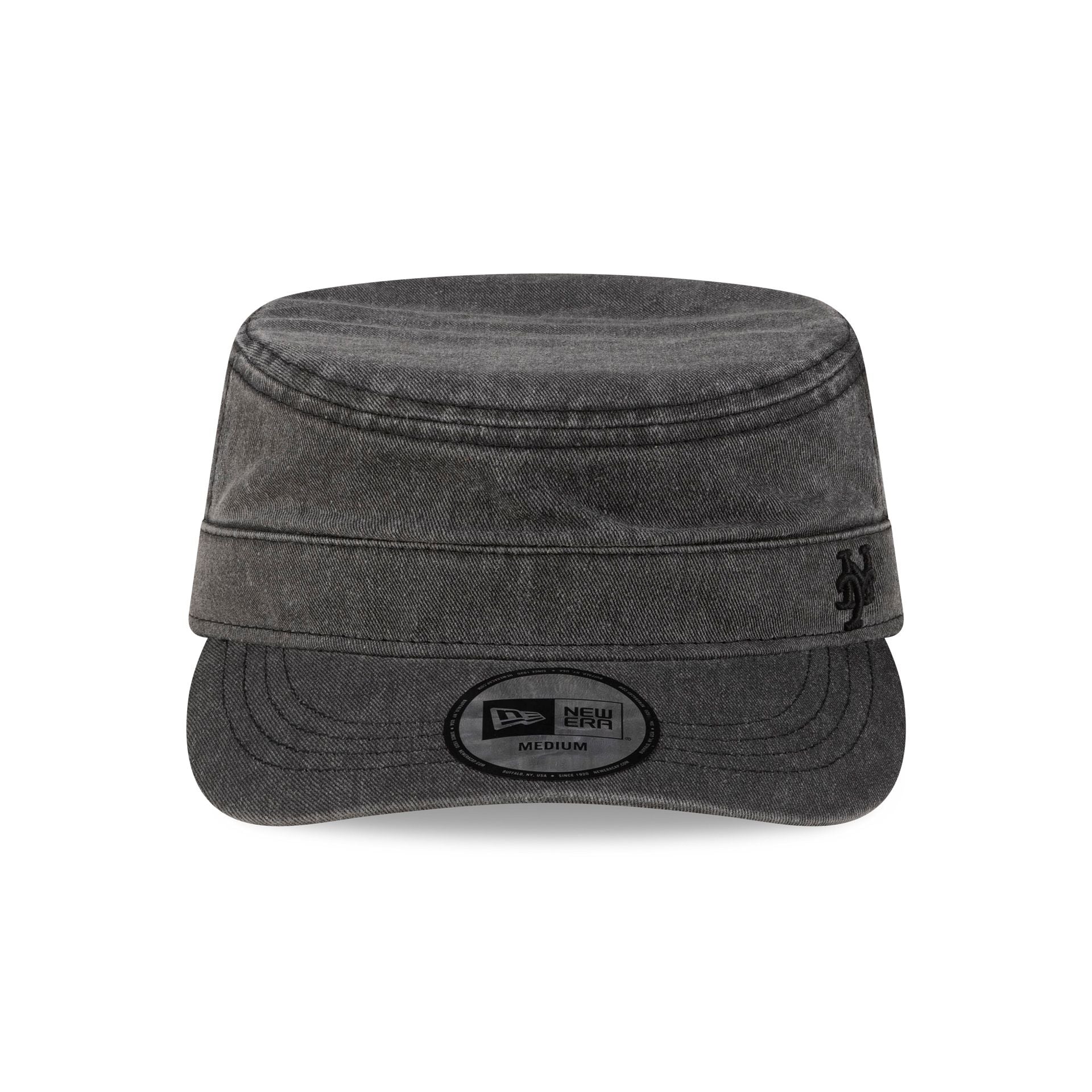New York Mets Pigment Dye Black Military Cap