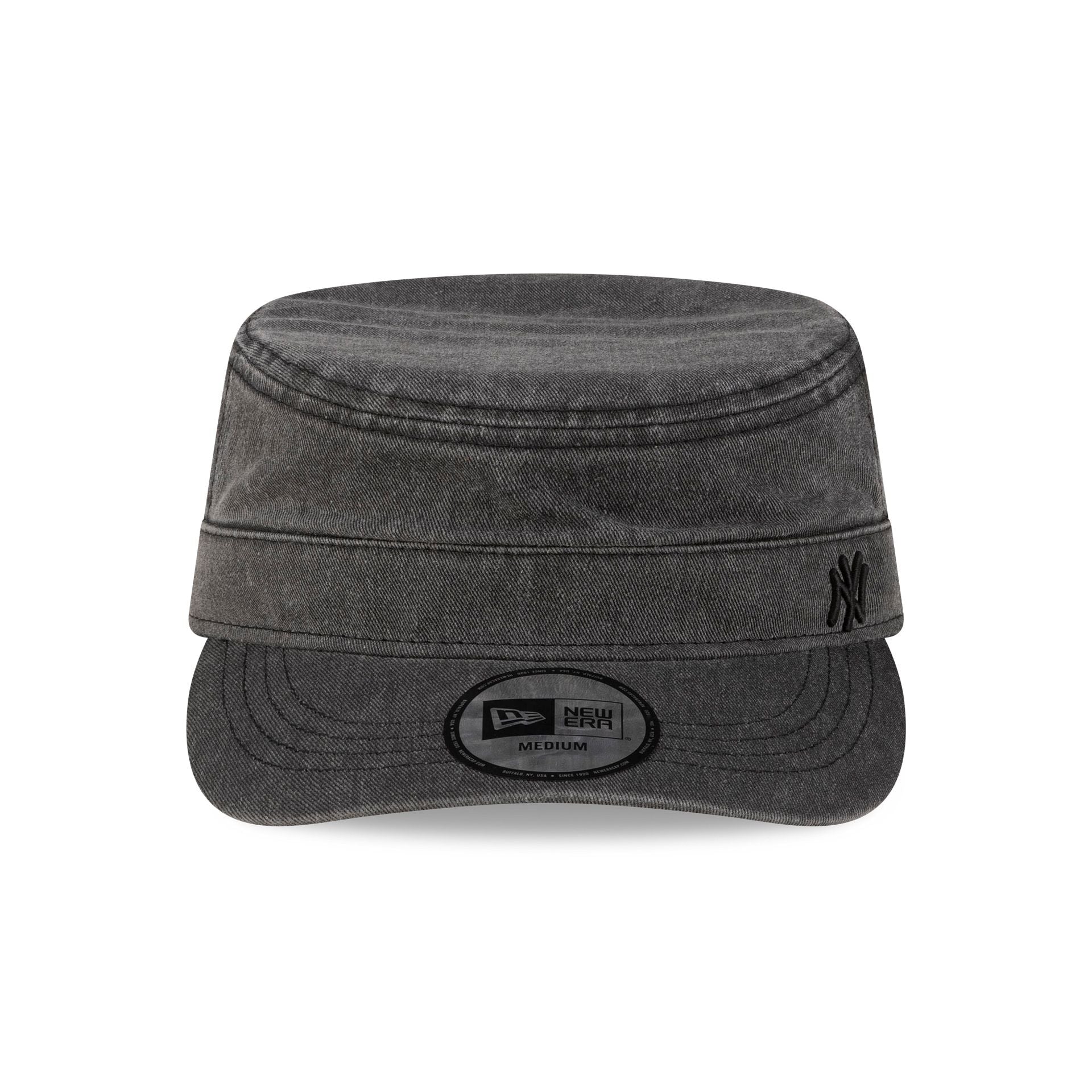 New York Yankees Pigment Dye Black Military Cap
