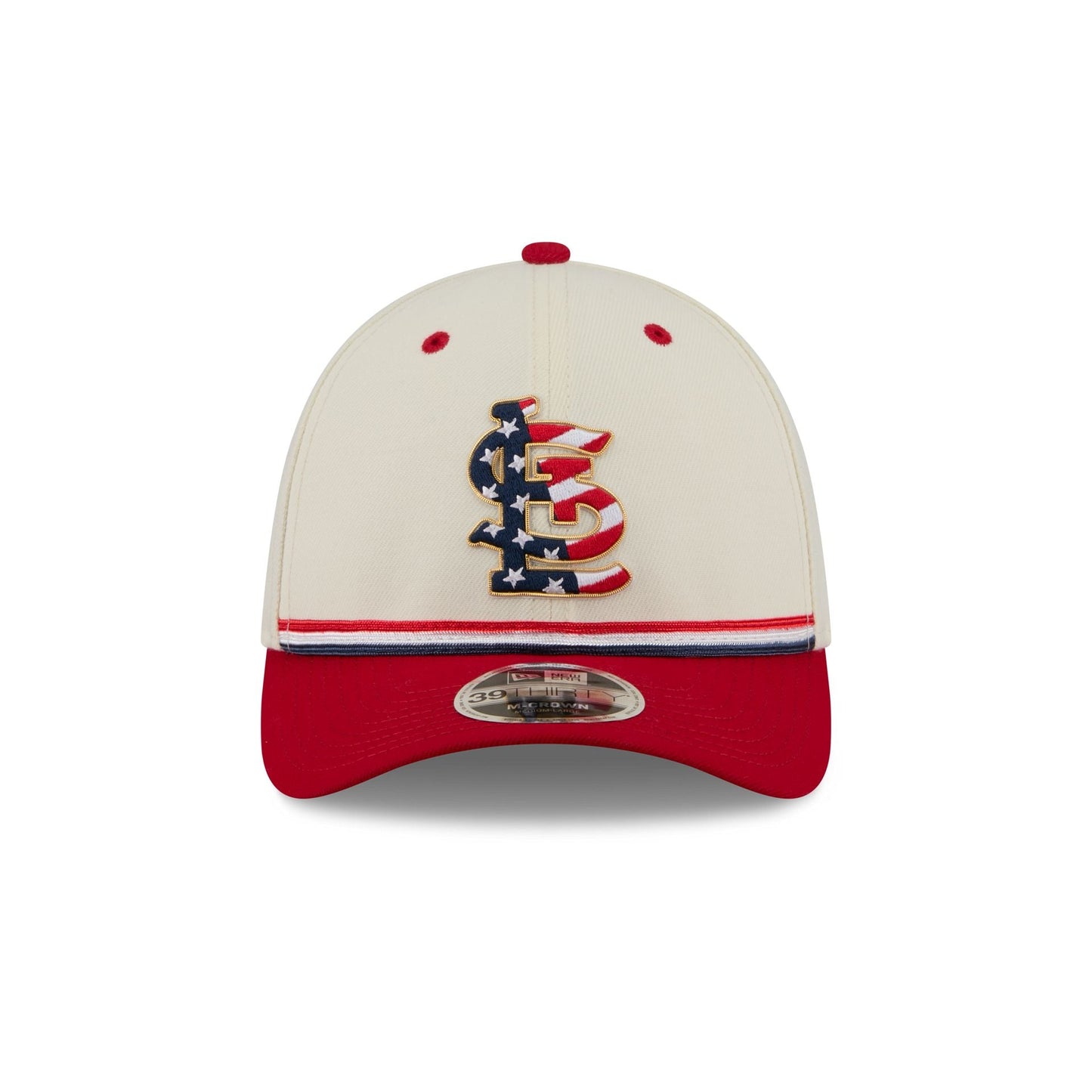 St. Louis Cardinals Independence Day 2026 39THIRTY M-Crown Stretch Fit Hat