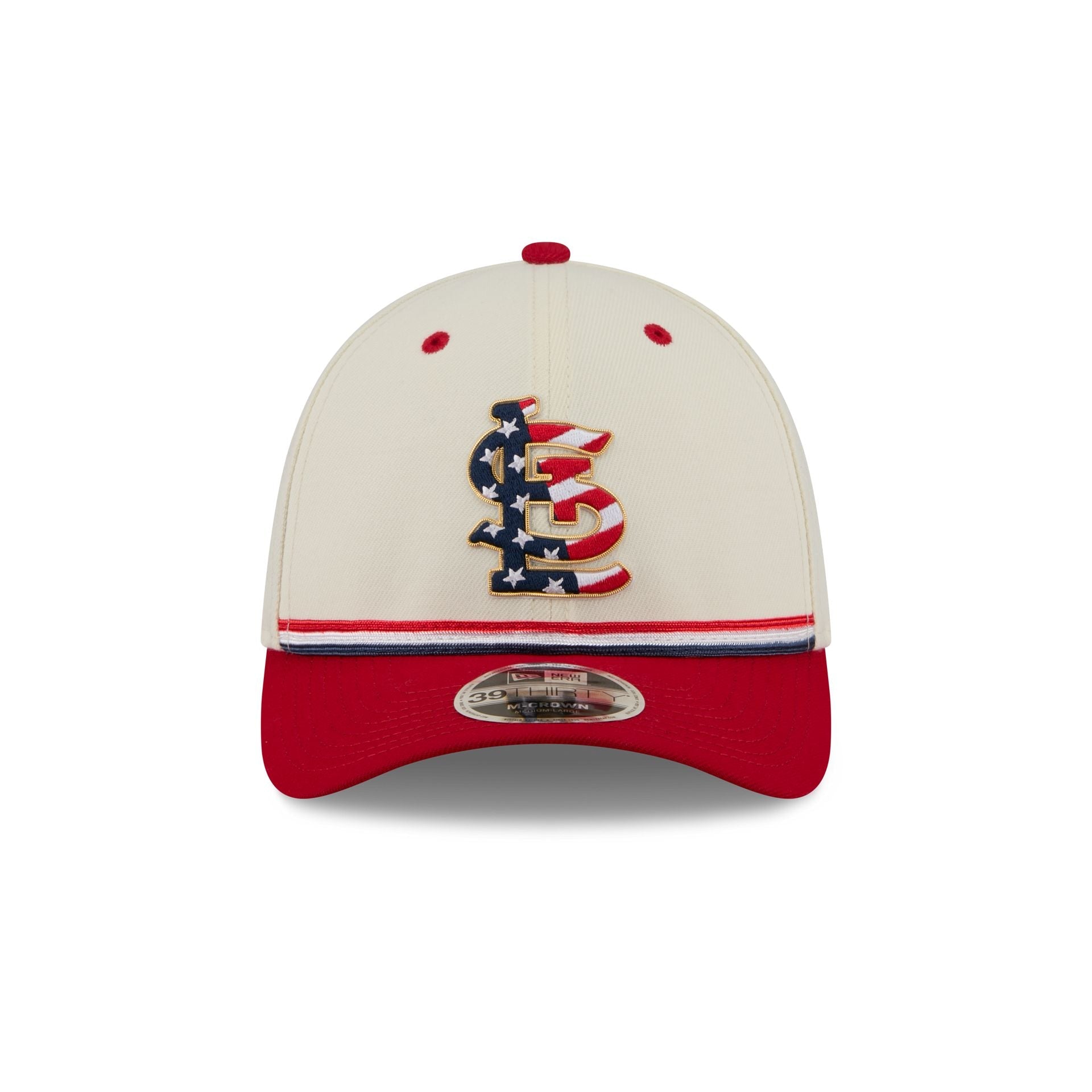St. Louis Cardinals Independence Day 2026 39THIRTY M-Crown Stretch Fit Hat