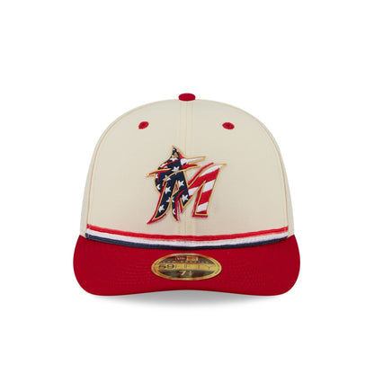 Miami Marlins Independence Day 2026 Low Profile 59FIFTY Fitted Hat
