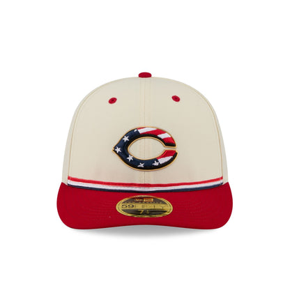 Cincinnati Reds Independence Day 2026 Low Profile 59FIFTY Fitted Hat
