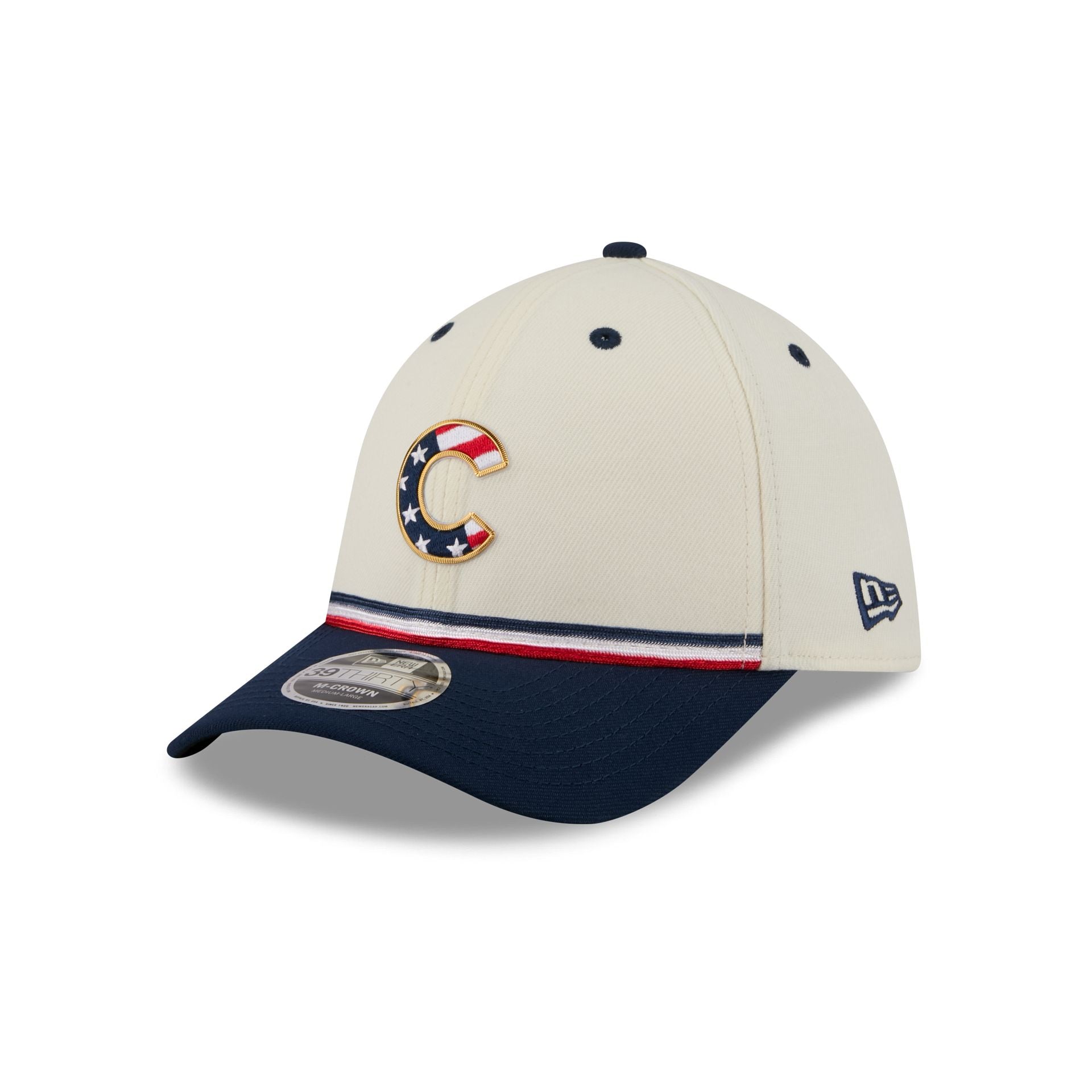 Chicago Cubs Independence Day 2026 39THIRTY M-Crown Stretch Fit Hat