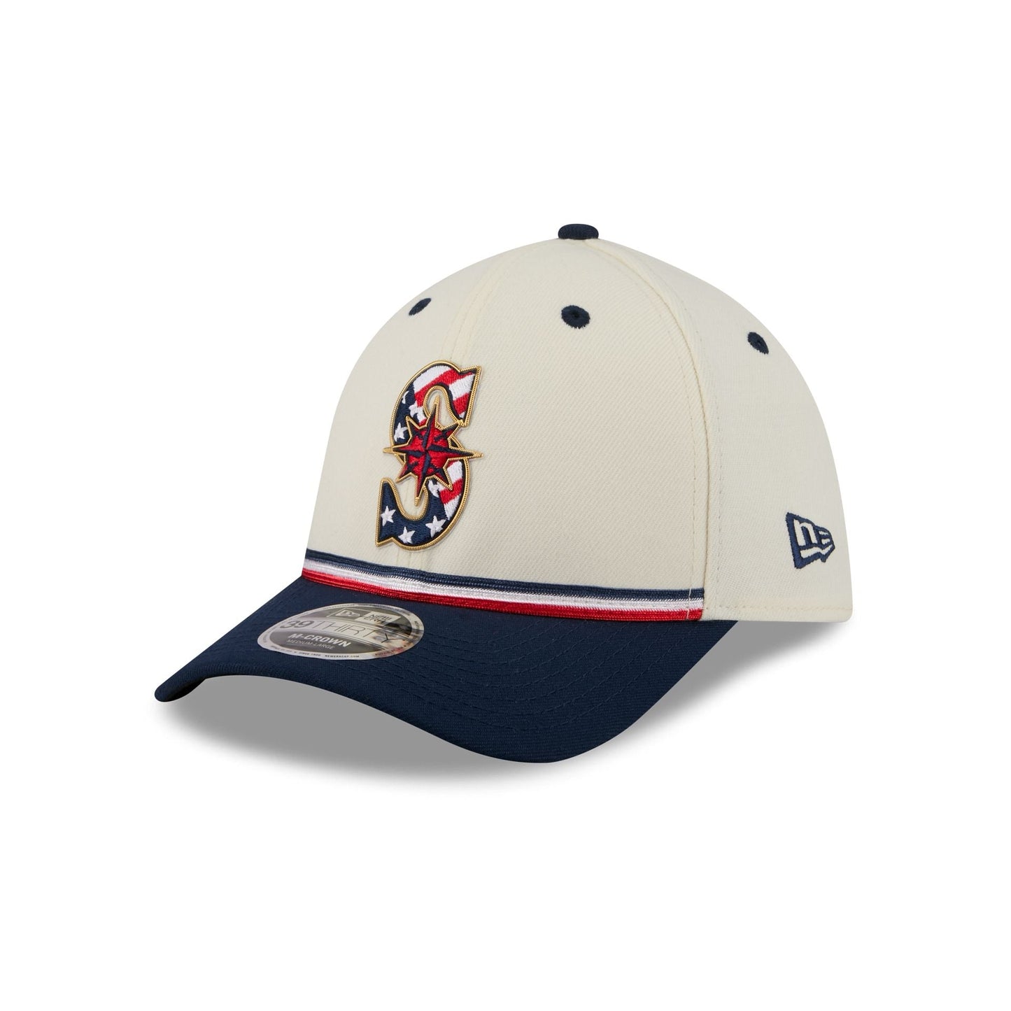 Seattle Mariners Independence Day 2026 39THIRTY M-Crown Stretch Fit Hat