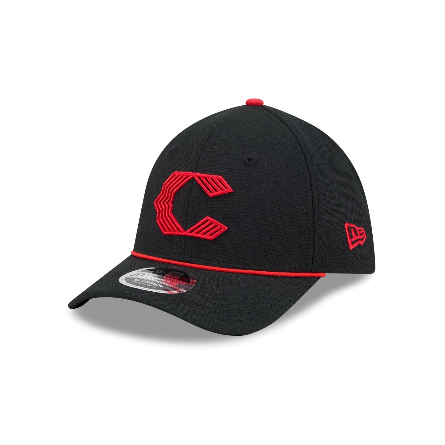 Cincinnati Reds 2026 City Connect Black 39THIRTY M-Crown Stretch Fit Hat