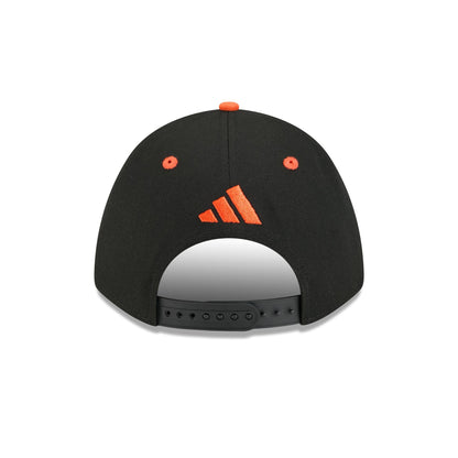 New Era x adidas Miami Hurricanes Black 9FORTY M-Crown Snapback Hat