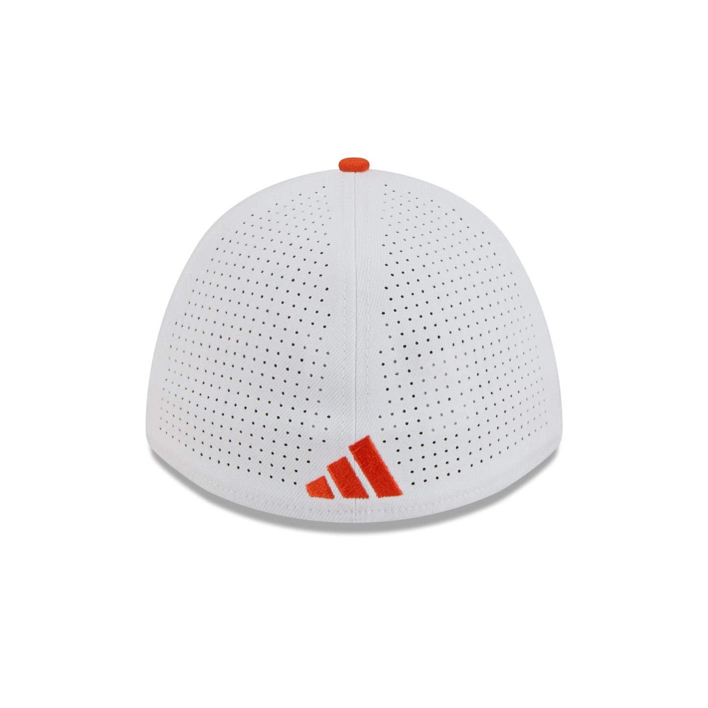 New Era x adidas Miami Hurricanes White Mascot 39THIRTY M-Crown Stretch Fit Hat