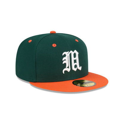 New Era x adidas Miami Hurricanes Dark Green 59FIFTY Fitted Hat