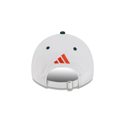 New Era x adidas Miami Hurricanes White 9TWENTY Adjustable Hat