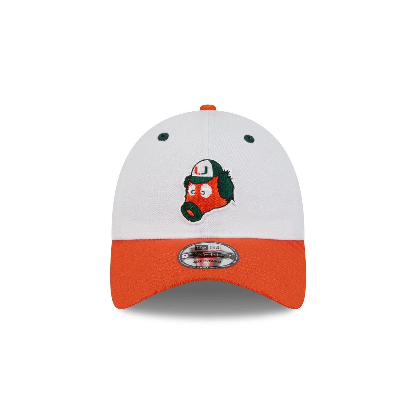 New Era x adidas Miami Hurricanes White Mascot 9TWENTY Adjustable Hat