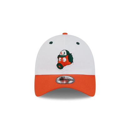 New Era x adidas Miami Hurricanes White Mascot 9TWENTY Adjustable Hat