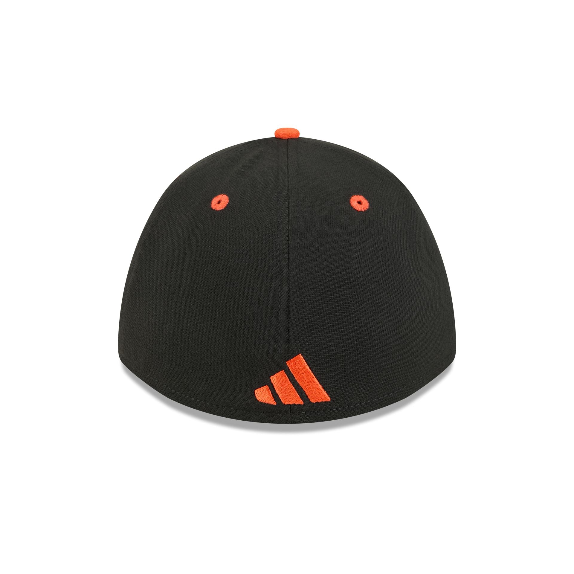 New Era x adidas Miami Hurricanes Black 39THIRTY M-Crown Stretch Fit Hat