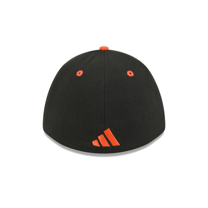 New Era x adidas Miami Hurricanes Black 39THIRTY M-Crown Stretch Fit Hat
