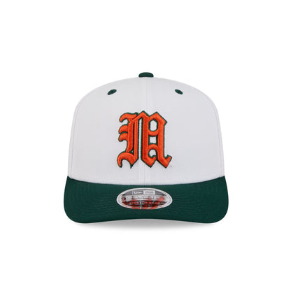 New Era x adidas Miami Hurricanes White 9SEVENTY Stretch-Snap Hat