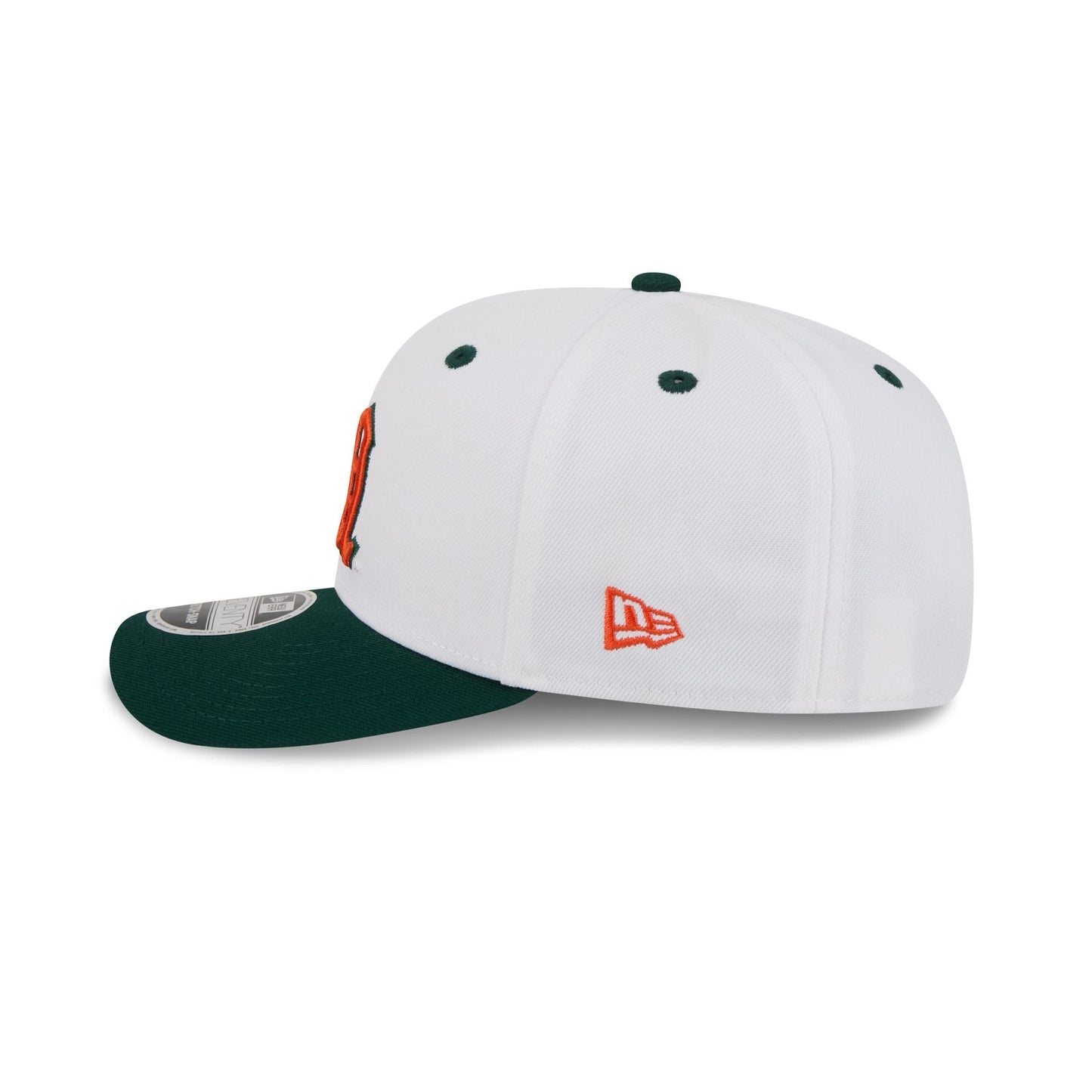 New Era x adidas Miami Hurricanes White 9SEVENTY Stretch-Snap Hat