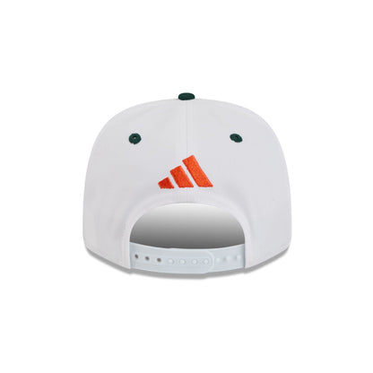 New Era x adidas Miami Hurricanes White 9SEVENTY Stretch-Snap Hat