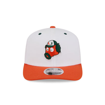 New Era x adidas Miami Hurricanes White Mascot 9SEVENTY Stretch-Snap Hat