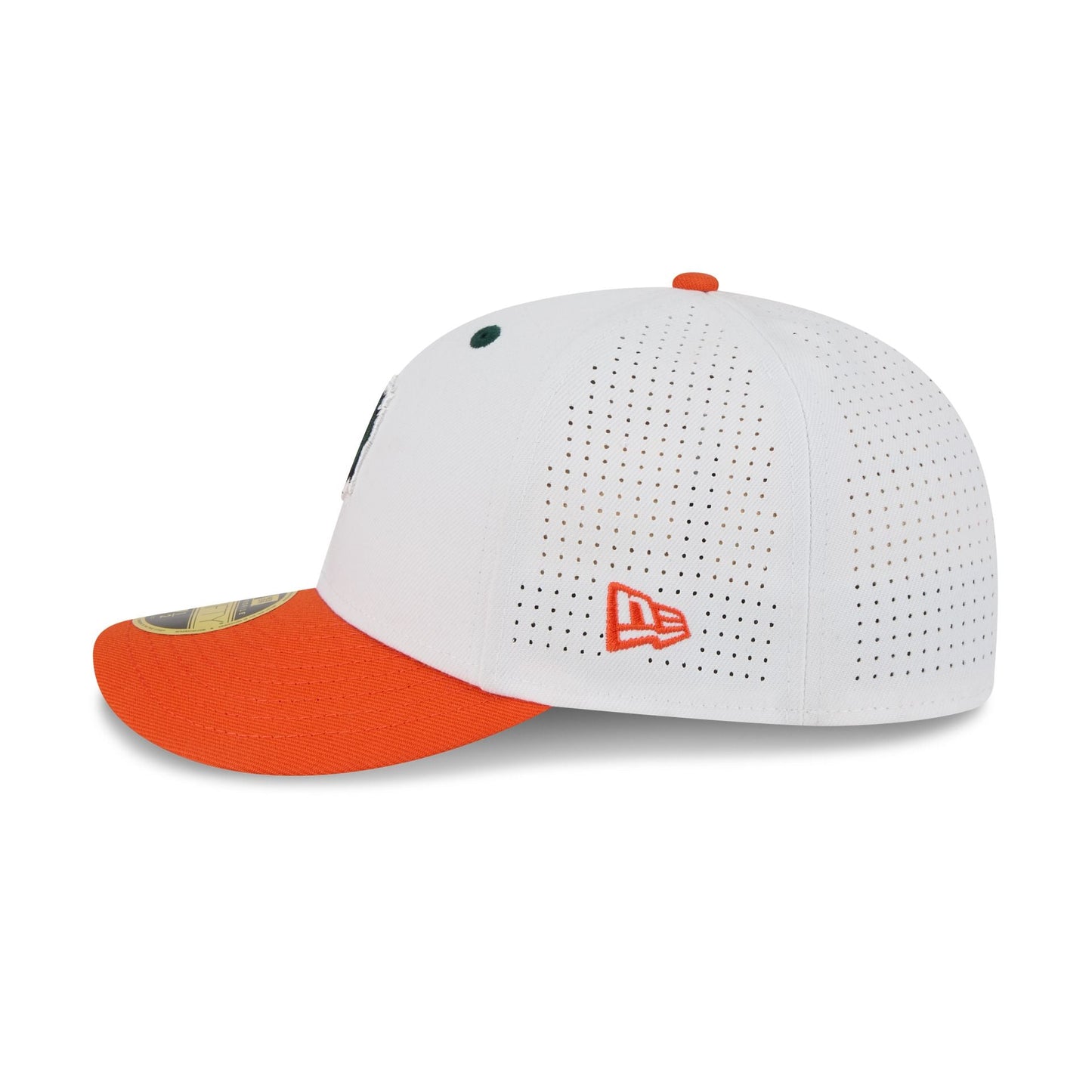 New Era x adidas Miami Hurricanes White Mascot Low Profile 59FIFTY Fitted Hat