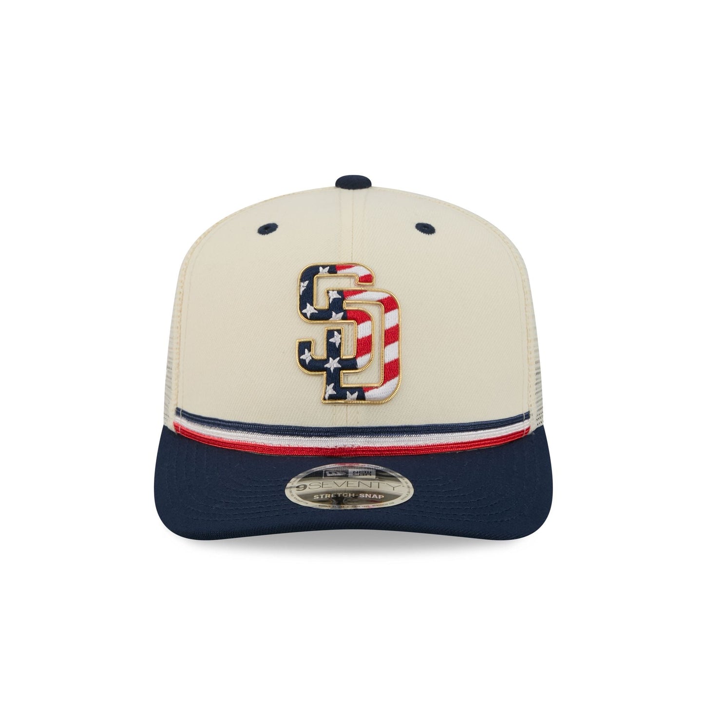 San Diego Padres Independence Day 2026 9SEVENTY Trucker Hat