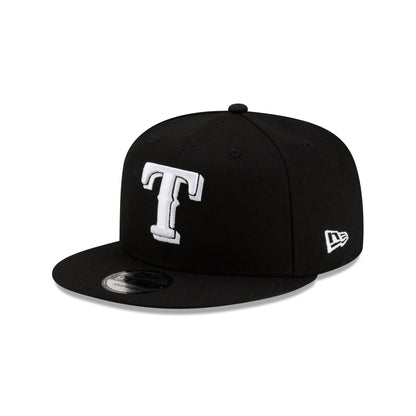 Texas Rangers Basic Black & White 9FIFTY Snapback Hat