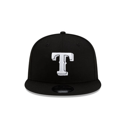Texas Rangers Basic Black & White 9FIFTY Snapback Hat