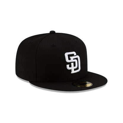 San Diego Padres Basic Black & White 59FIFTY Fitted Hat