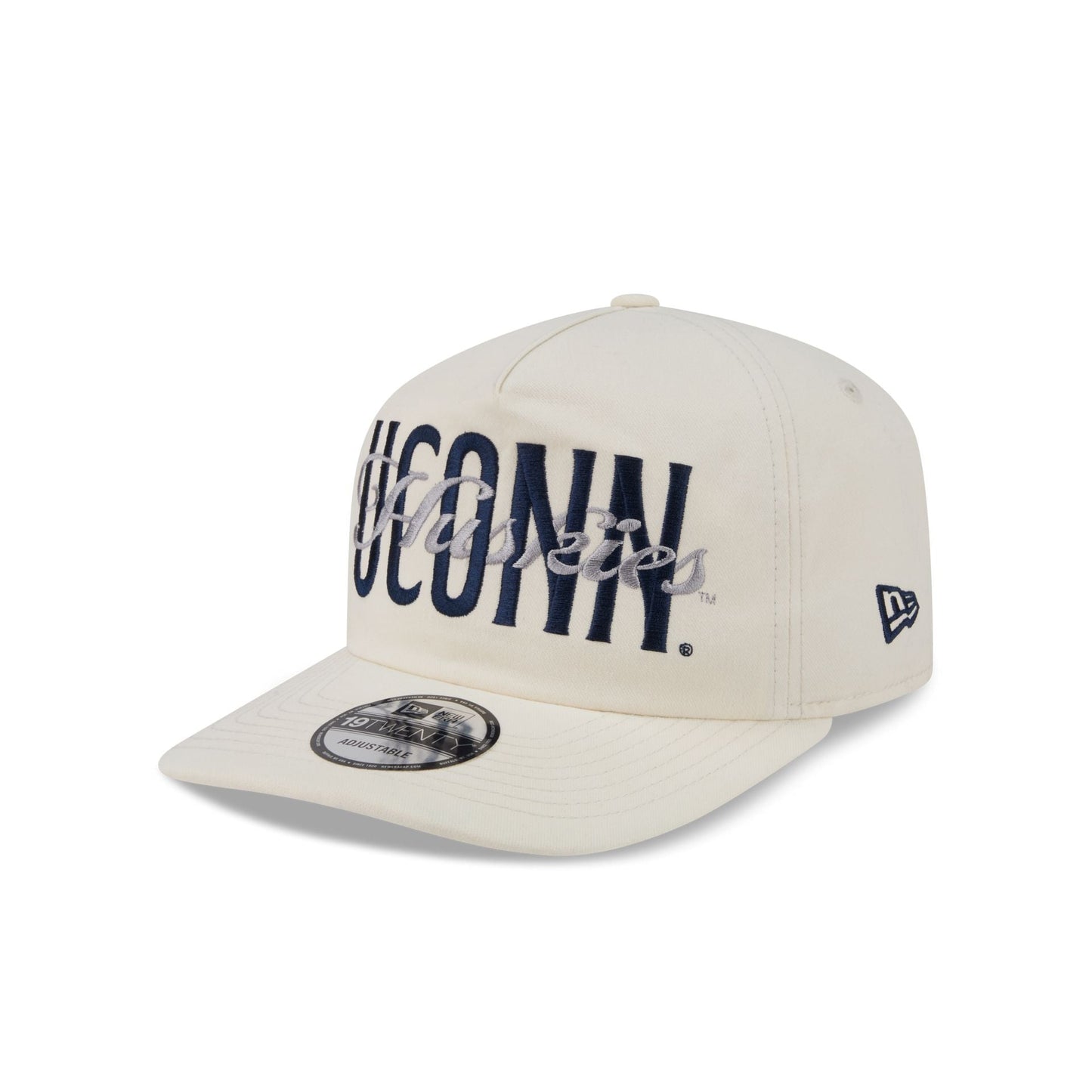 Connecticut Huskies Collegiate Script Ivory 19TWENTY Snapback Hat