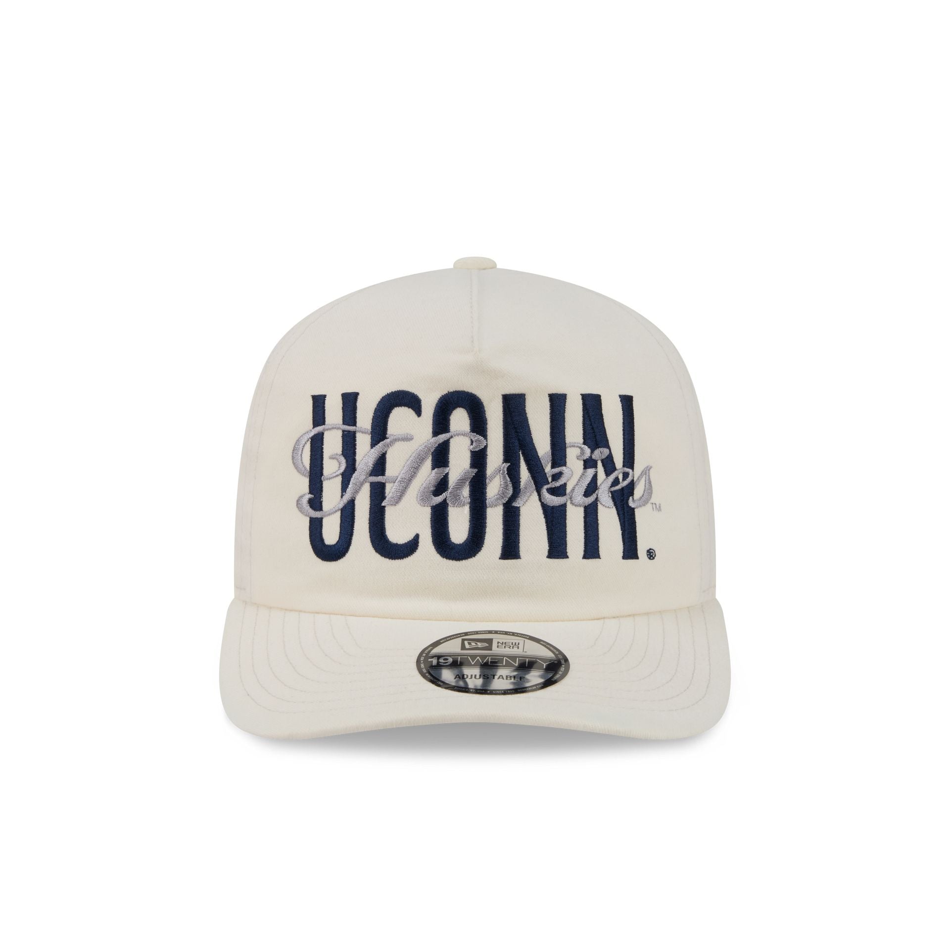 Connecticut Huskies Collegiate Script Ivory 19TWENTY Snapback Hat
