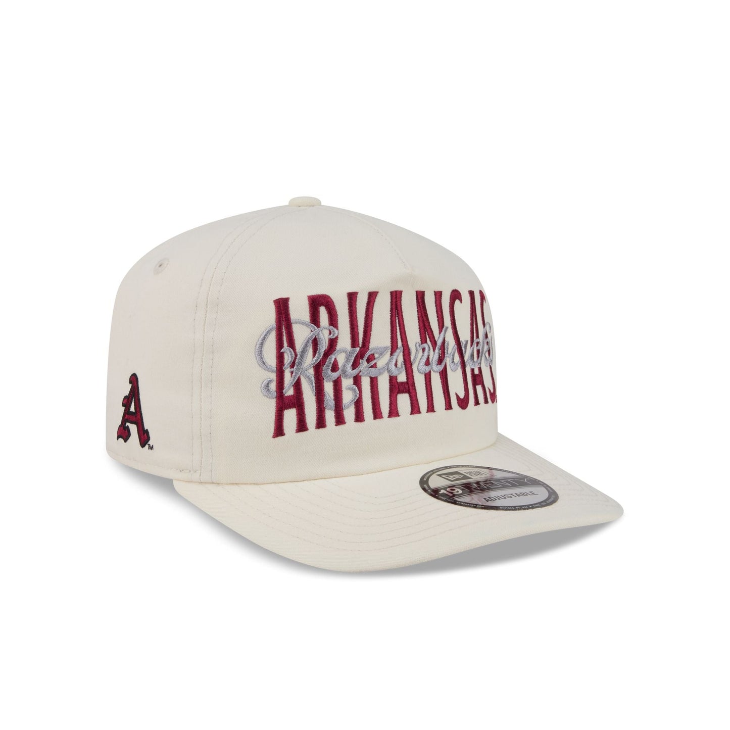 Arkansas Razorbacks Collegiate Script Ivory 19TWENTY Snapback Hat