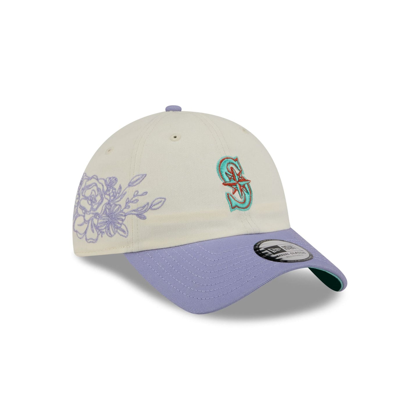 Seattle Mariners Lavender Flowers Casual Classic Adjustable Hat