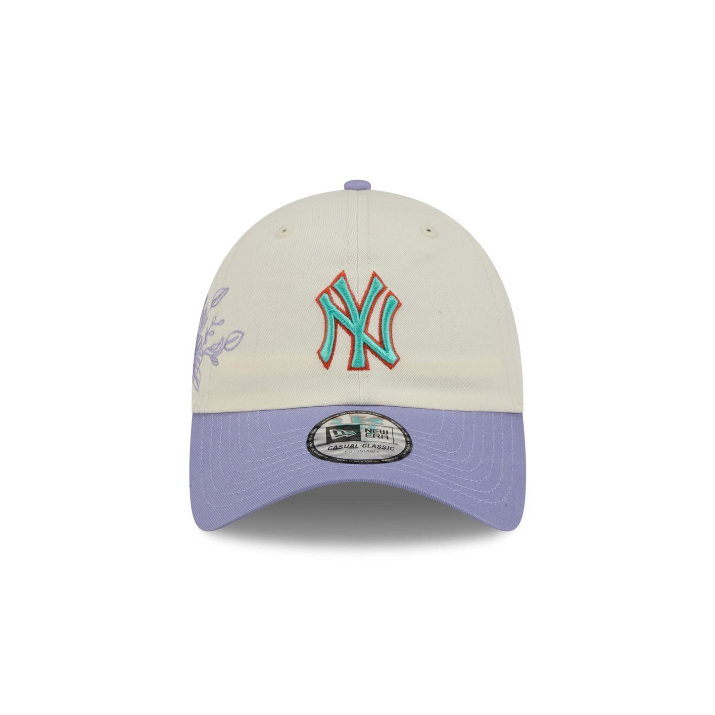 New York Yankees Lavender Flowers Casual Classic Adjustable Hat