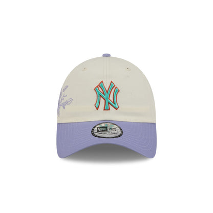 New York Yankees Lavender Flowers Casual Classic Adjustable Hat