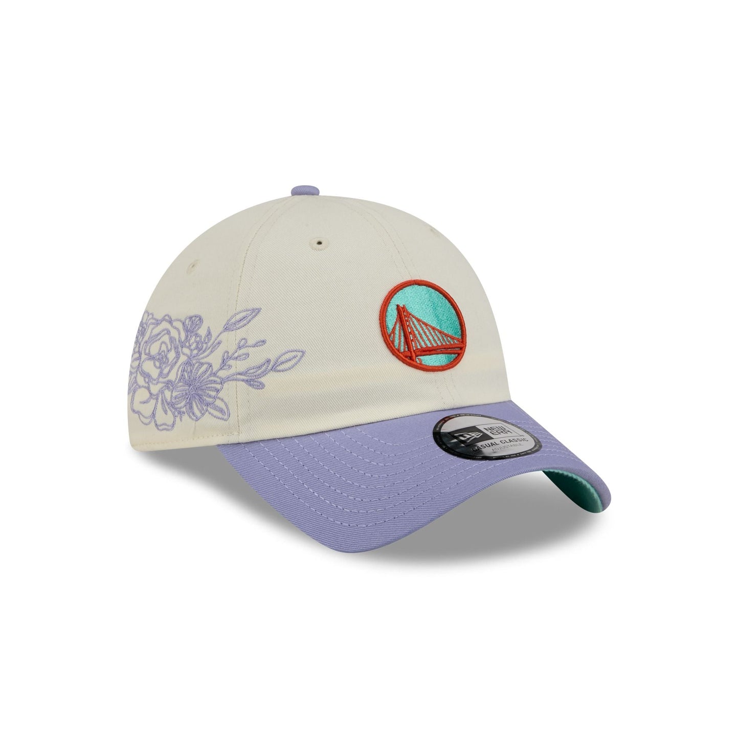 Golden State Warriors Lavender Flowers Casual Classic Adjustable Hat