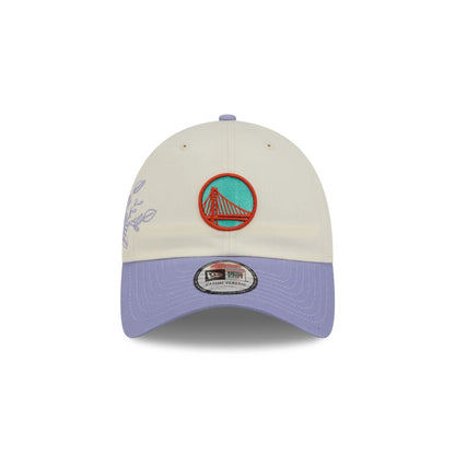 Golden State Warriors Lavender Flowers Casual Classic Adjustable Hat