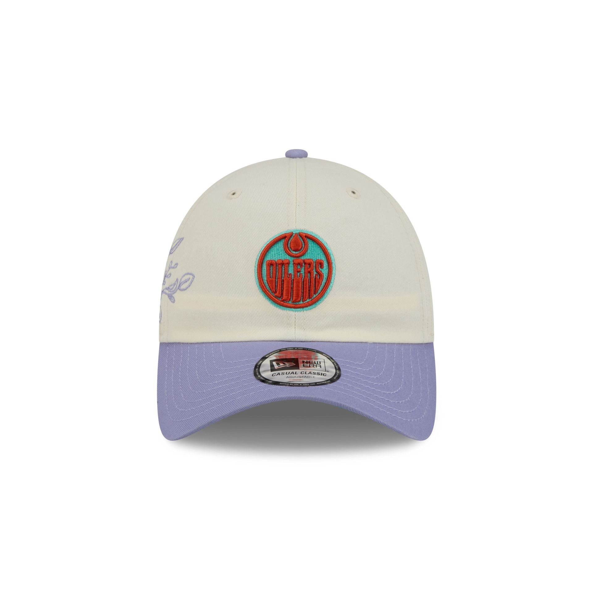 Edmonton Oilers Lavender Flowers Casual Classic Adjustable Hat